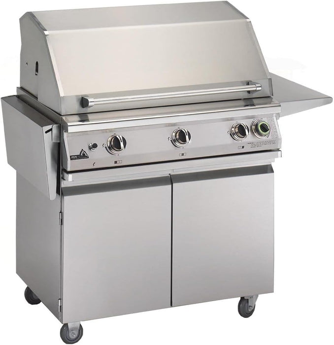 PGS Legacy Series S36TNG Pacifica 39 Inch Natural Gas Outdoor Patio Gas Grill Head Gourmet with Timer on S36CART Wheeled Cart Base