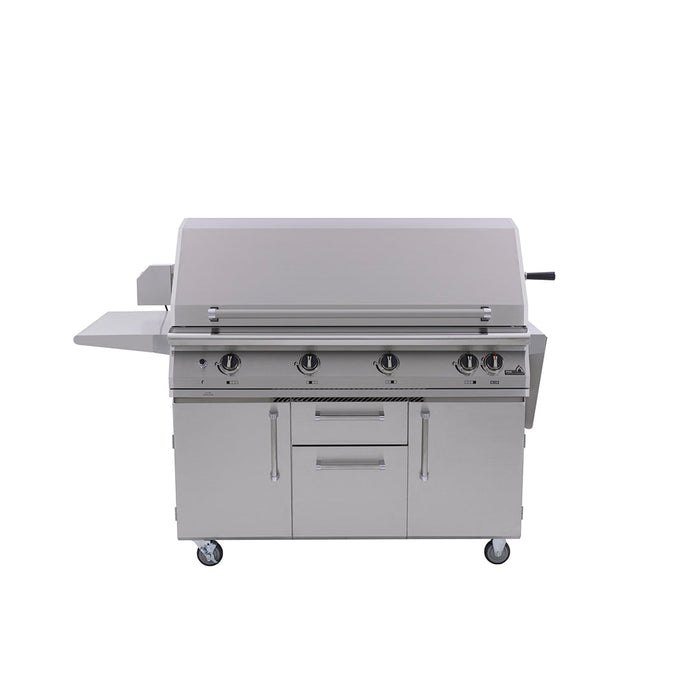 PGS Legacy Series S48RLP Big Sur 51 Inch Liquid Propane Outdoor Patio Gas Grill Head on S48CART Wheeled Cart Base