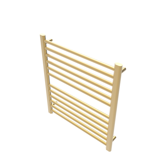 Amba Products S2932SB Sirio 12-Bar Hardwired Towel Warmer - 4 x 29.375 x 33.125 in. - Satin Brass Finish