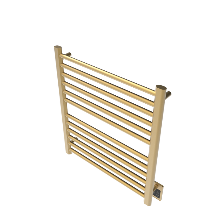 Amba Products S2932SB Sirio 12-Bar Hardwired Towel Warmer - 4 x 29.375 x 33.125 in. - Satin Brass Finish