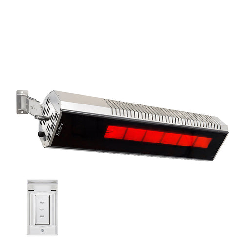 Sunstar Marine Grade Series L7 MGL1560 35000-24000 BTUs Liquid Propane Radiant Infrared Angled Mount Patio Heater in 48 x 11.8 x 9.6 in. - Stainless Steel Color