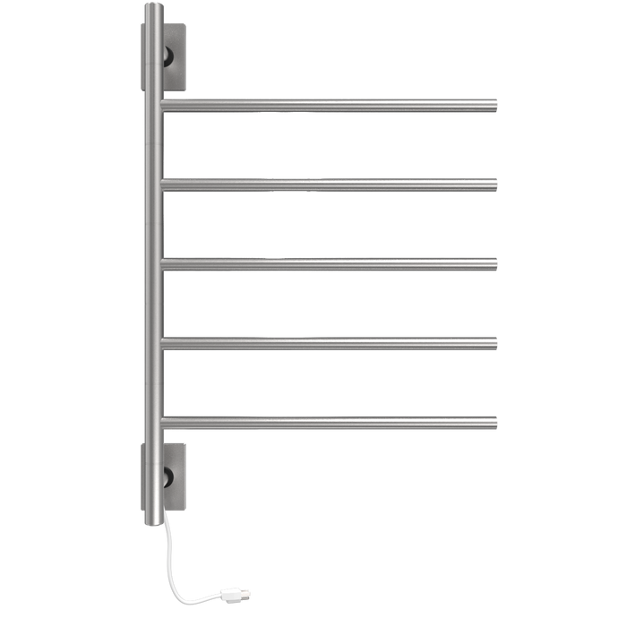 Amba Products SB5-B Swivel Bar Hardwired Plug-in Combo Towel Warmer with 5 Bars - x x in. - Brushed Finish