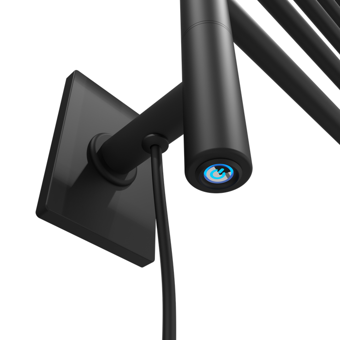 Amba Products SB5-MB Swivel Bar Hardwired Plug-in Combo Towel Warmer with 5 Bars - x x in. - Matte Black Finish