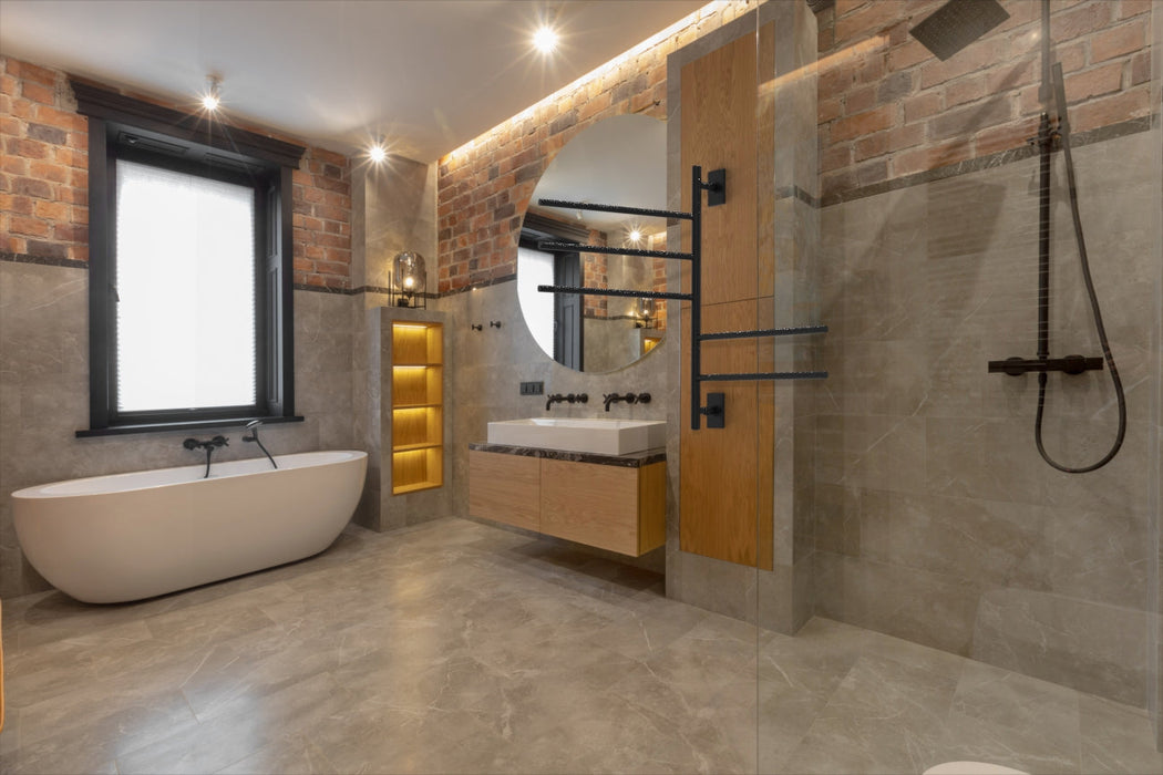 Amba Products SB5-MB Swivel Bar Hardwired Plug-in Combo Towel Warmer with 5 Bars - x x in. - Matte Black Finish