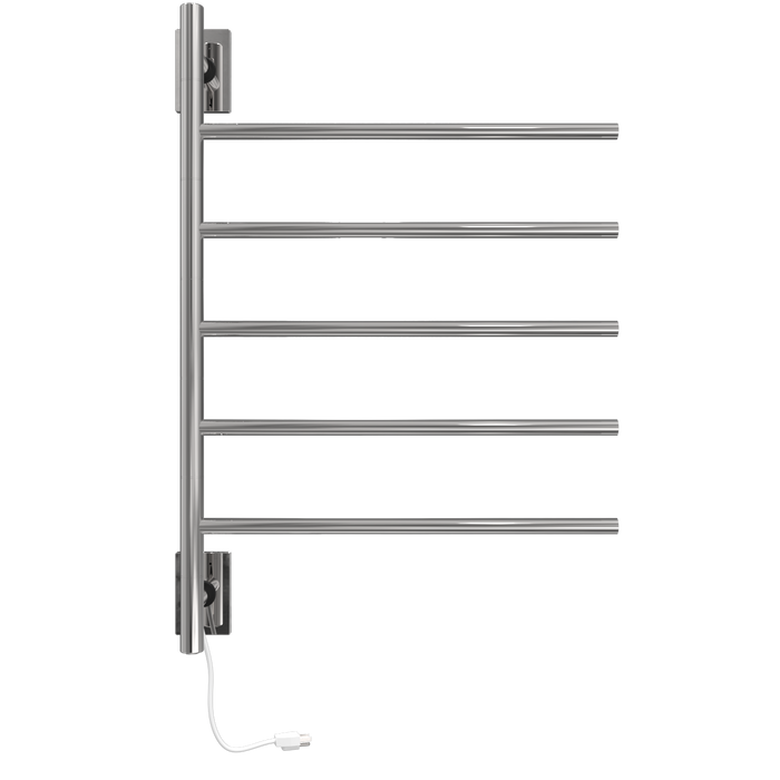 Amba Products SB5-P Swivel Bar Hardwired Plug-in Combo Towel Warmer with 5 Bars - x x in. - Polished Finish