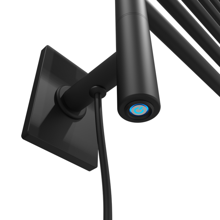 Amba Products SL3-MB Swivel Loop Hardwired Plug-in Combo Towel Warmer with 3 Looped Bars - x x in. - Matte Black Finish