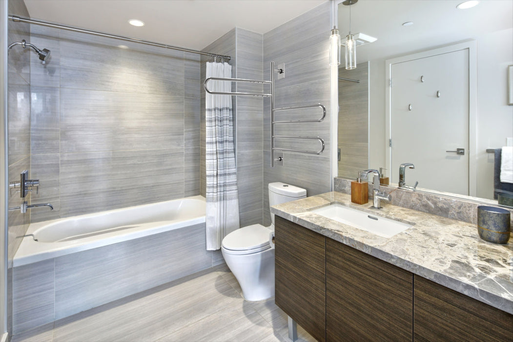 Amba Products SL3-P Swivel Loop Hardwired Plug-in Combo Towel Warmer with 3 Looped Bars - x x in. - Polished Finish