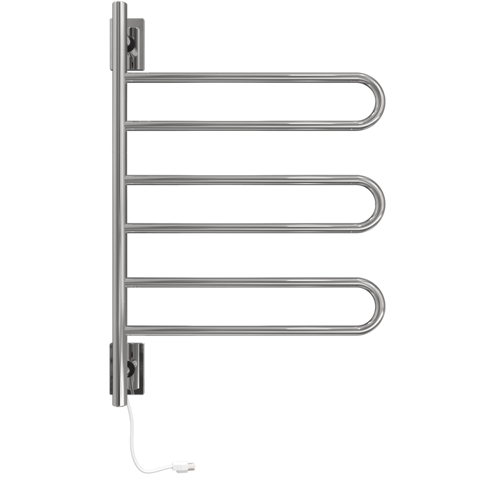 Amba Products SL3-P Swivel Loop Hardwired Plug-in Combo Towel Warmer with 3 Looped Bars - x x in. - Polished Finish