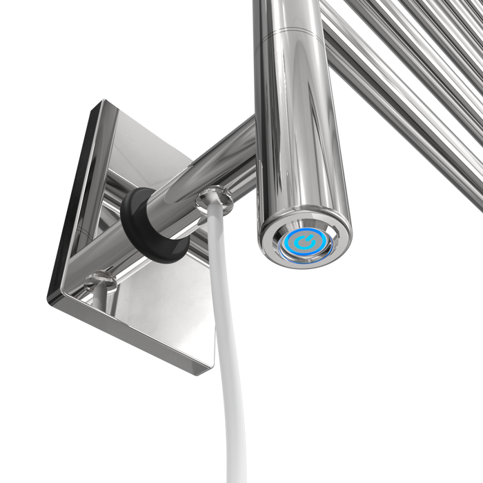 Amba Products SL3-P Swivel Loop Hardwired Plug-in Combo Towel Warmer with 3 Looped Bars - x x in. - Polished Finish