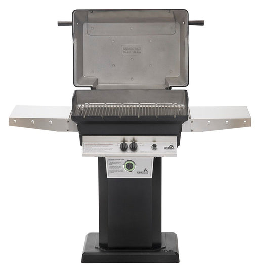 PGS T-Series T40LP 26 Inch Liquid Propane Outdoor Patio Gas Grill Head with Timer on AB PED Aluminum Pedestal Kit and ANB Black Stationary Base