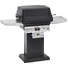 PGS T-Series T40NG 26 Inch Natural Gas Outdoor Patio Gas Grill Head with Timer on AB PED Aluminum Pedestal Kit and ANB Black Stationary Base