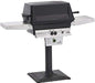 PGS T-Series T40NG 26 Inch Natural Gas Outdoor Patio Gas Grill Head with Timer on AMPB Black Stationary Mounting Post