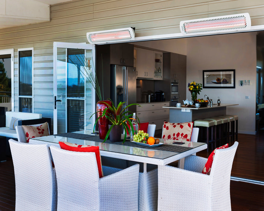 BROMIC BH0420013 Tungsten Electric 6000W 220V-240V 25A Infrared Radiant Patio Heater - 56 x 3.5 x 8.5 in. - White