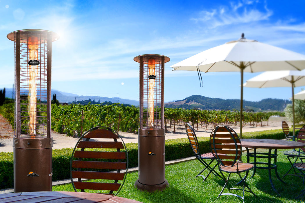 Paragon Outdoor OH-BZ32-7M - Liquid Propane Vulcan Round Flame Tower Heater - 22.4 in. x 22.4 in. x 82.5 in. - Hammered Bronze