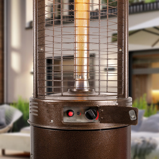 Paragon Outdoor OH-BZ32-7M - Liquid Propane Vulcan Round Flame Tower Heater - 22.4 in. x 22.4 in. x 82.5 in. - Hammered Bronze