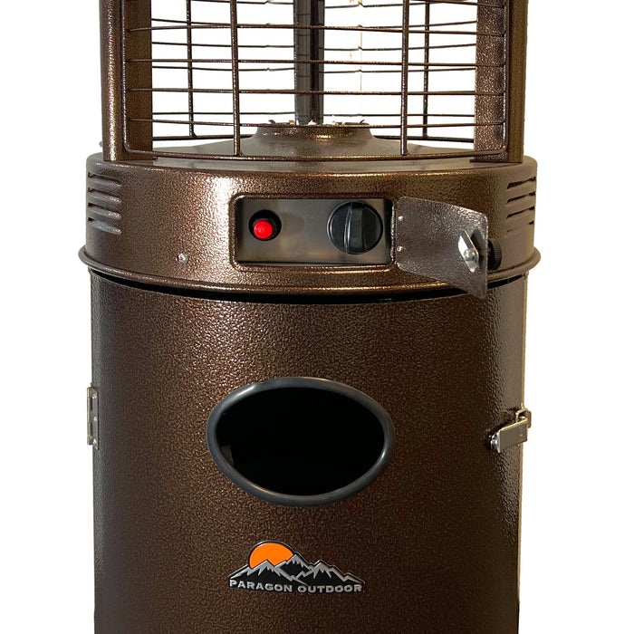 Paragon Outdoor OH-BZ32-7M - Liquid Propane Vulcan Round Flame Tower Heater - 22.4 in. x 22.4 in. x 82.5 in. - Hammered Bronze