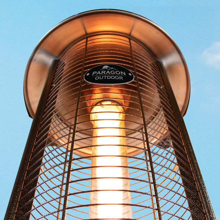 Paragon Outdoor OH-BZ32-7M - Liquid Propane Vulcan Round Flame Tower Heater - 22.4 in. x 22.4 in. x 82.5 in. - Hammered Bronze