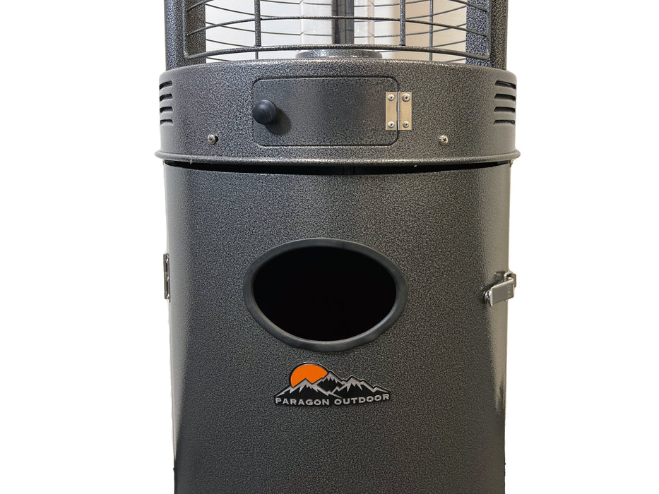 Paragon Outdoor OH-BL32-7M - Liquid Propane Vulcan Round Flame Tower Heater - 22.4 in. x 22.4 in. x 82.5 in. - Hammered Black