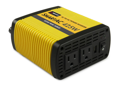 AutoExec AUE01507-1 Wagan 425 Watt Power Inverter Car Seat Desk Accessory in Yellow Color - 6.5 in. x 5 in. x 2.6 in.