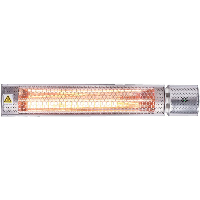 Almo HAN1053IC-SLV 26.5-In. Modern Halogen Infrared Steel Electric Heater with Remote