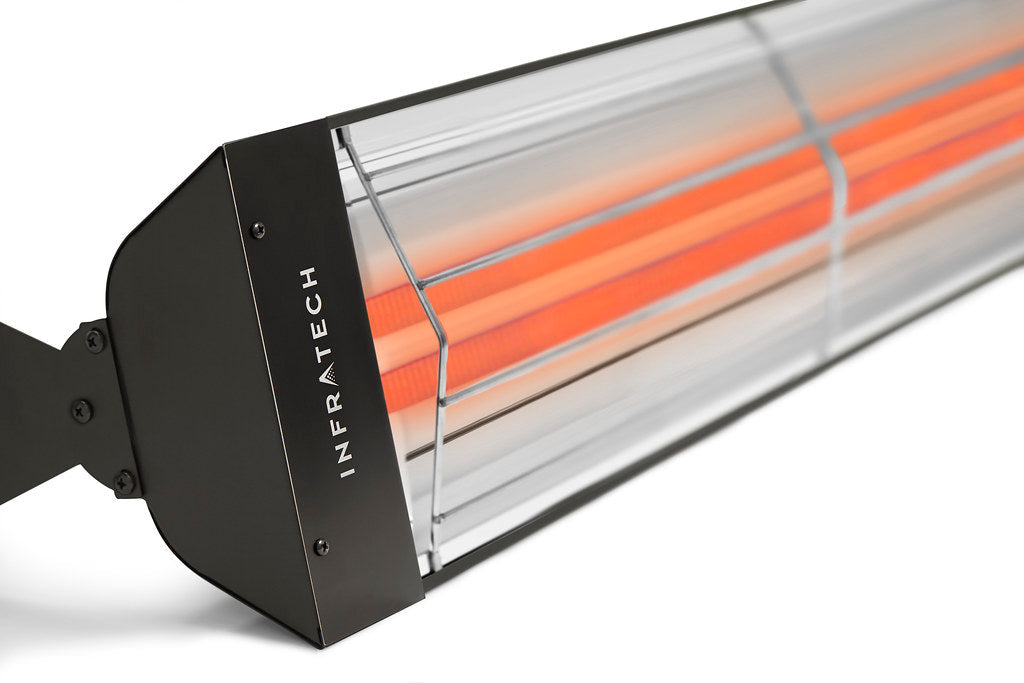 Infratech WD Series Dual Element WD6028BL 6000 Watts 208V 28.8 Amps Infrared Electric Patio Heater 61.25 x 8 x 3 in. Black Color