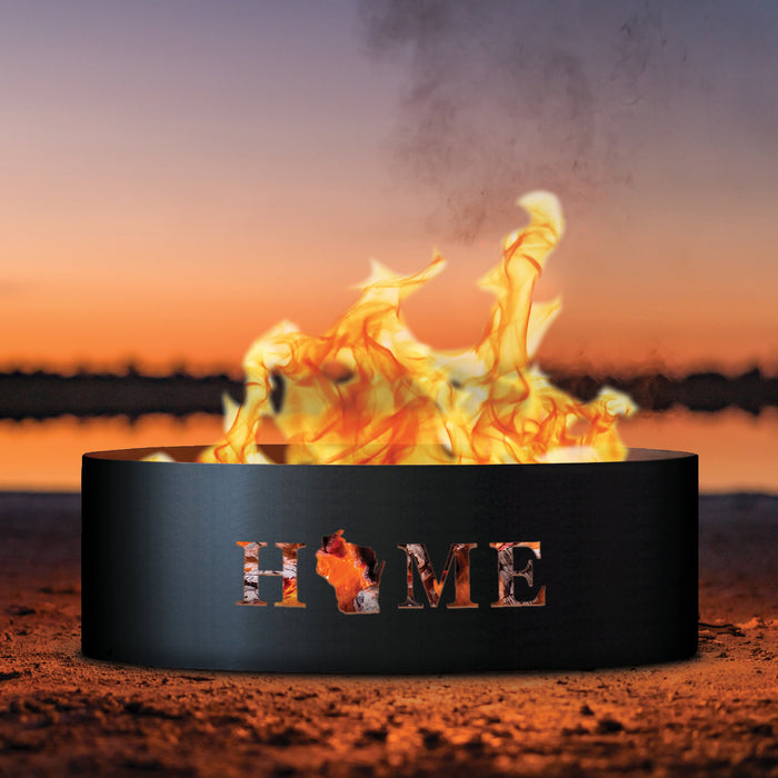 PD Metals HME01730 Home Unpainted 12 in. Tall 30 in. Diameter Outdoor Fire Ring - 30 x 30 x 12 in. - Unpainted Metal Gray