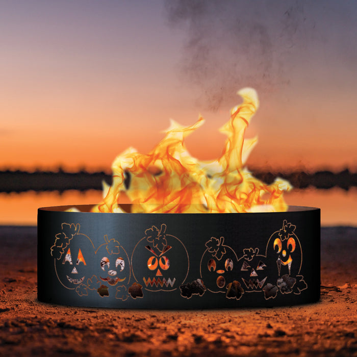 PD Metals AH01460-FP Autumn Harvest Unpainted 12 in. Tall 60 in. Diameter Outdoor Fire Ring with Fire Poker - 60 x 60 x 12 in. - Unpainted Metal Gray