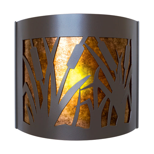 PD Metals CS009 Cattail Interior Facing In One Direction Large Wildlife Series Wall Sconce 4.5 x 14 x 12 in. Cappuccino Color