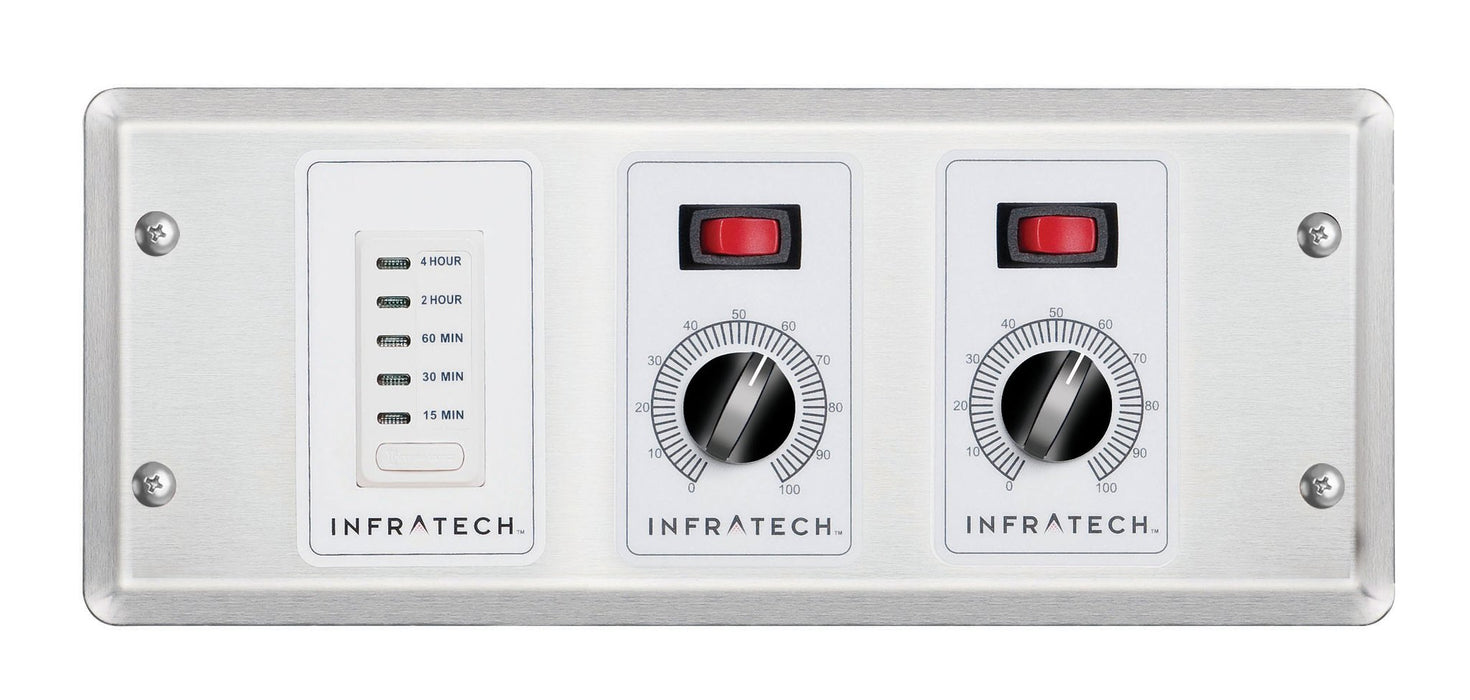 Infratech 30 4046 Solid State Control - 2 Zone Analog Control with Digital Timer - 4.5 x 12.25 x 2.5 in. - Gray Steel Color