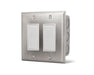 Infratech 14 4405 On Off Switch Dual SS Wall Plate with Gang Box - 5.5 x 3.63 x 2.25 in. - Stainless Steel Color