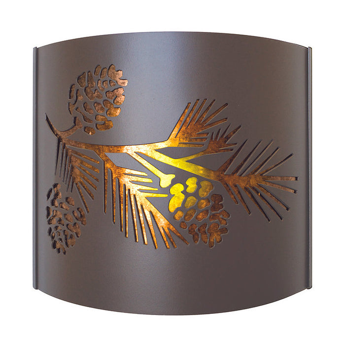 PD Metals PBS09FR Pine Bough Interior Right Facing Large Wildlife Series Wall Sconce 4.5 x 14 x 12 in. Cappuccino Color