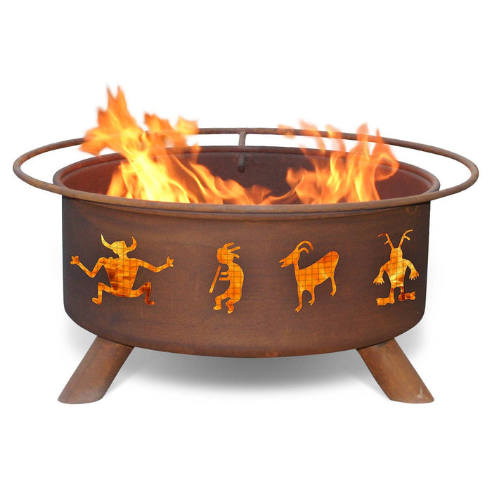 Patina Products F112 Kokopelli Steel Outdoor Fire Pit - Patina Rust