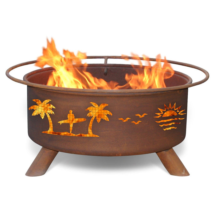 Patina Products F117 Pacific Coast Steel Outdoor Fire Pit - Patina Rust