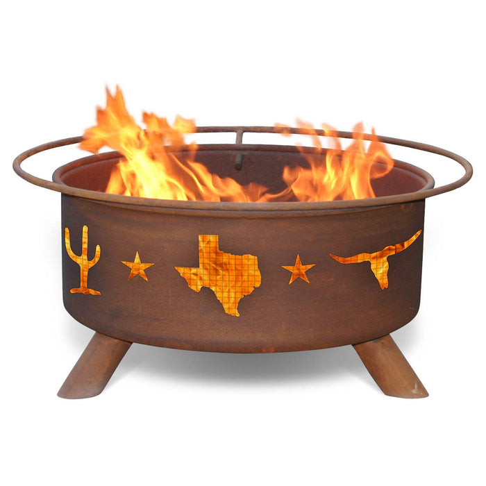 Patina Products F115 Lone Star Steel Outdoor Fire Pit - Patina Rust