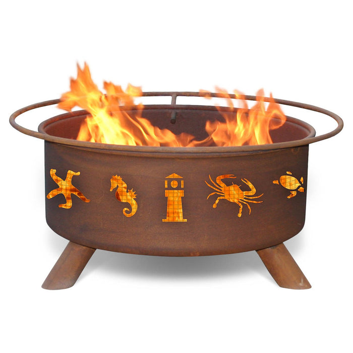 Patina Products F116 Atlantic Coast Steel Outdoor Fire Pit - Patina Rust