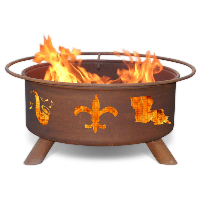 Patina Products F120 Mardi Gras Steel Outdoor Fire Pit - Patina Rust