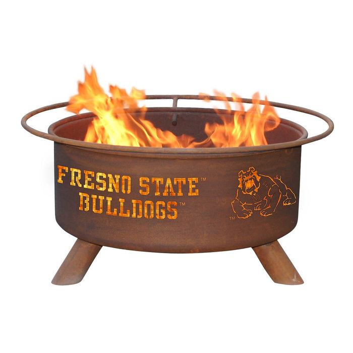 Patina Products F468 Fresno State Steel Outdoor Fire Pit - 24 x 24 x 11 in. - Natural Rust Patina Finish