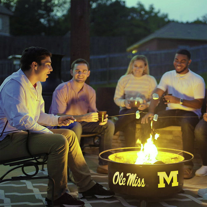 Patina Products F242 Ole Miss Steel Outdoor Fire Pit - Patina Rust