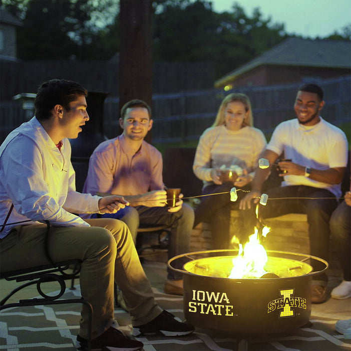 Patina Products F247 Iowa State Steel Outdoor Fire Pit - 24 x 24 x 11 in. - Natural Rust Patina Finish