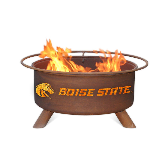 Patina Products F234 Boise State Steel Outdoor Fire Pit - 24 x 24 x 11 in. - Natural Rust Patina Finish