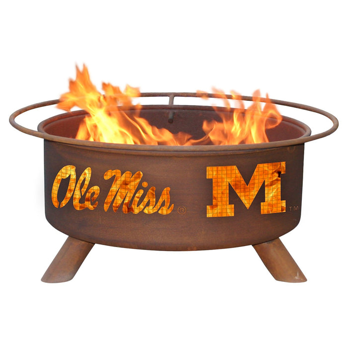 Patina Products F242 Ole Miss Steel Outdoor Fire Pit - Patina Rust