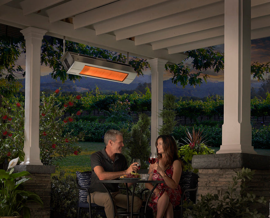 Sunpak S34 B-SS 12002LP-12020 Liquid Propane Outdoor Infrared Patio Heater in Black 34000 BTUs with Stainless Steel Front Fascia Kit - 48 x 10 x 8 in.