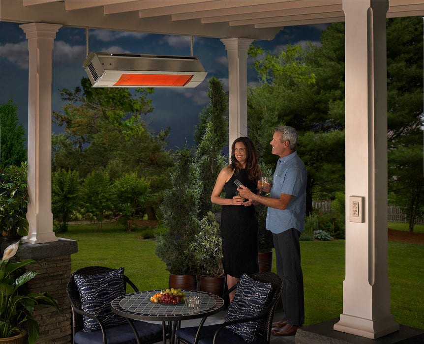 Sunpak S34 S TSR-SS 12021LP-12020 Liquid Propane Outdoor Infrared Patio Heater in Stainless Steel 34000 BTUs with Stainless Steel Front Fascia Kit - 48 x 10 x 8 in.