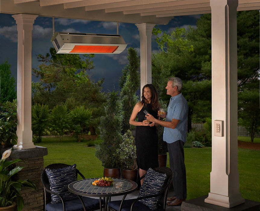 Sunpak S25 S-SS 12003LP-12020 Liquid Propane Outdoor Infrared Patio Heater in Stainless Steel 25000 BTUs with Stainless Steel Front Fascia Kit - 48 x 10 x 8 in.