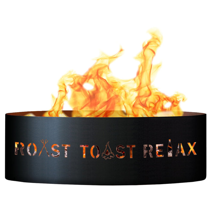 PD Metals RTR1830 Roast Toast Relax Unpainted 12 in. Tall 30 in. Diameter Outdoor Fire Ring - 30 x 30 x 12 in. - Unpainted Metal Gray