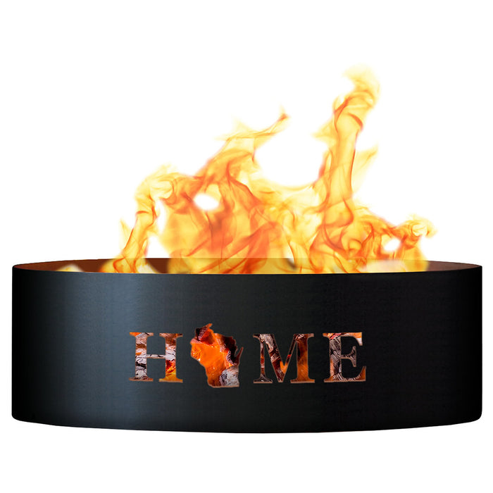 PD Metals HME01760 Home Unpainted 12 in. Tall 60 in. Diameter Outdoor Fire Ring - 60 x 60 x 12 in. - Unpainted Metal Gray