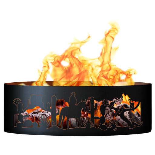 PD Metals SW001660 Southwest Unpainted 12 in. Tall 60 in. Diameter Outdoor Fire Ring - 60 x 60 x 12 in. - Unpainted Metal Gray