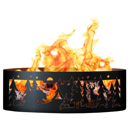 PD Metals NW00748 Northwoods Unpainted 12 in. Tall 48 in. Diameter Outdoor Fire Ring - 48 x 48 x 12 in. - Unpainted Metal Gray