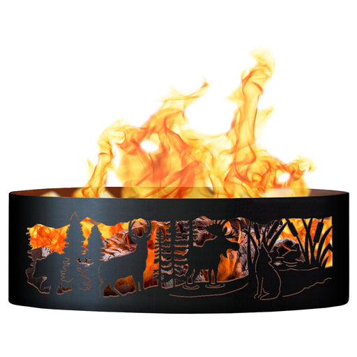 PD Metals MG00948 Moonlight Gathering Unpainted 12 in. Tall 48 in. Diameter Outdoor Fire Ring - 48 x 48 x 12 in. - Unpainted Metal Gray