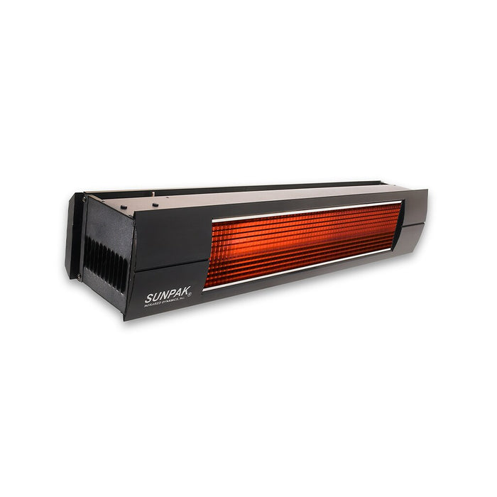 Sunpak S34 B-B 12002-12020 2 Natural Gas Outdoor Infrared Patio Heater in Black 34000 BTUs with Black Front Fascia Kit - 48 x 10 x 8 in.